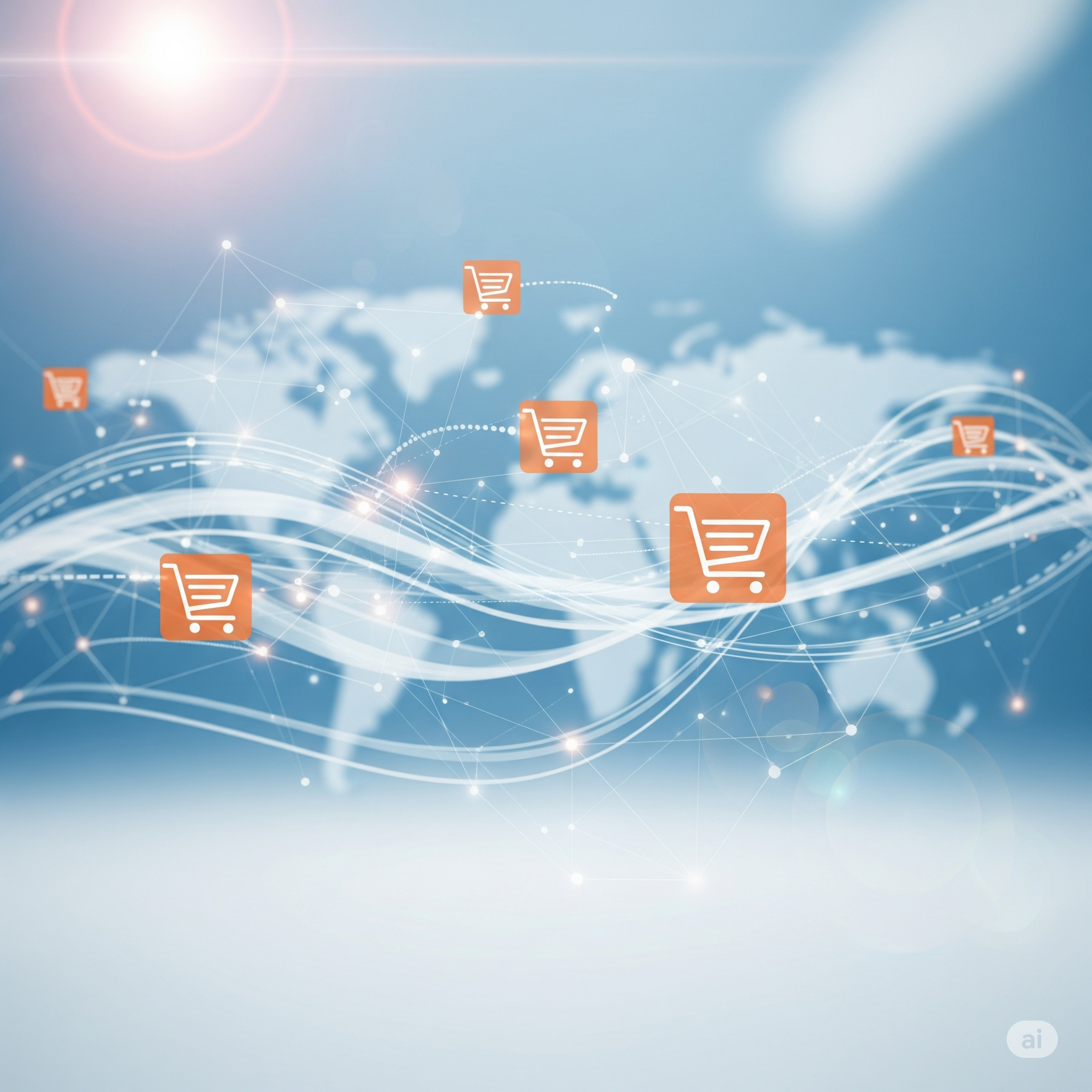 A bright pink sheet of paper used to wrap flowers curves in front of rich blue background